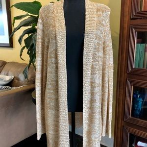 Gold White Stag Long Sweater w/shimmer - size Large (12/14)